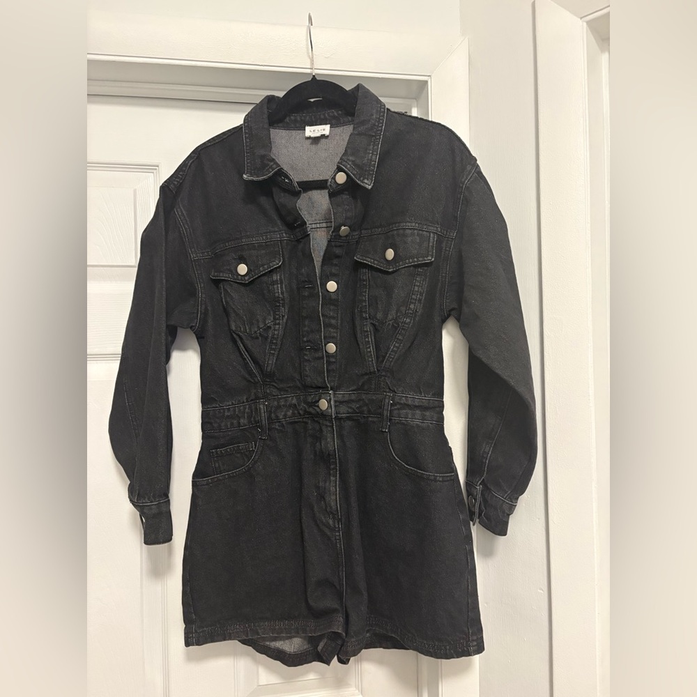 Le Lis Charcoal Denim Jumpsuit